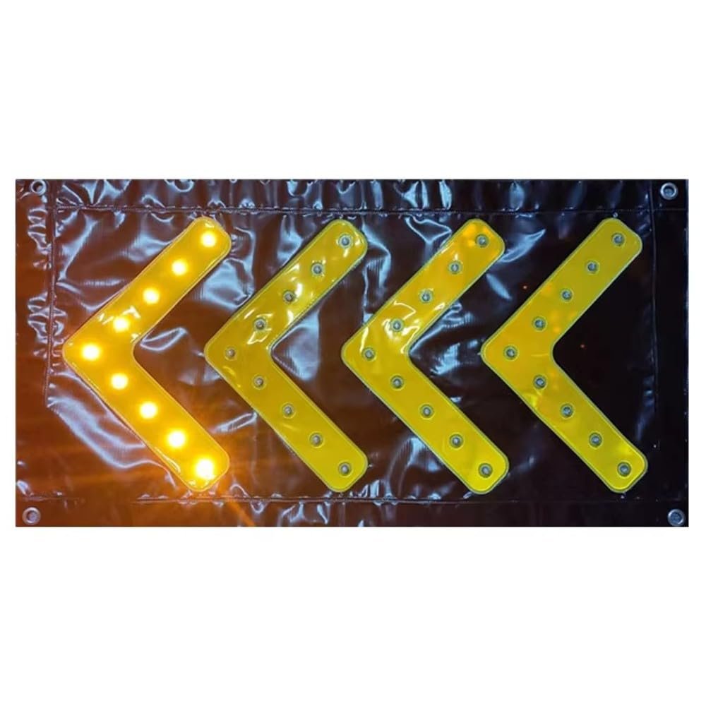 Tseukoe Reflective Arrows Folding Guide Board Luminous Magnetic Vehicle LED Outdoor Directional Arrow Sign for Construction, EMS, Fire or Rescue, Highway Safety and Law Enforcement(Black)
