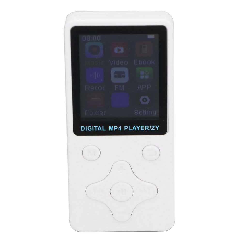 MP3 Player / MP4 Player, 64GB 1.8 Inch Screen Portable HiFi Lossless Sound 180mAh MP3 & MP4 Players with Earphones, BT MP3 MP4 Music Player for Kids Toddler Adults Sports (White)