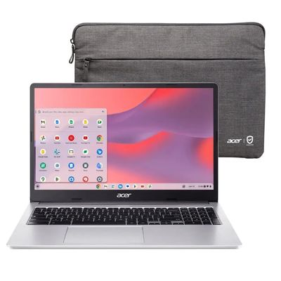 acer Chromebook 315 15.6" HD Laptop, Intel Pentium N6000 Quad-core, 4GB LPDDR4X RAM, 128GB eMMC + 128GB SD Card, Intel UHD Graphics, Protective Sleeve, Webcam, Wi-Fi 6, Bluetooth, ChromeOS
