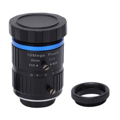 10MP C Mount CCTV Lens, 25mm Length, Manual Iris Surveillance Cameras, Sturdy Aluminum Alloy Shell, Wide Application in CCTV, TV, Video Cameras