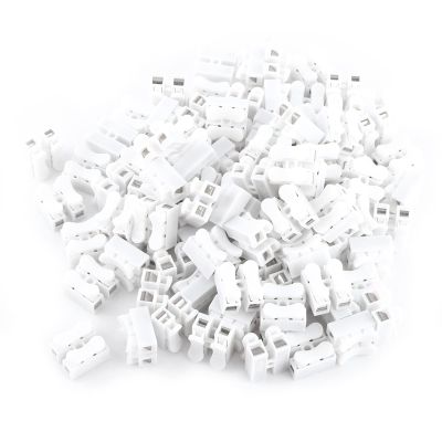 100PCS 10a 220v 2 Pin Plug in Quick Wire Cable Connector White Terminal Block for Lighting and Automotive Wiring Electrics