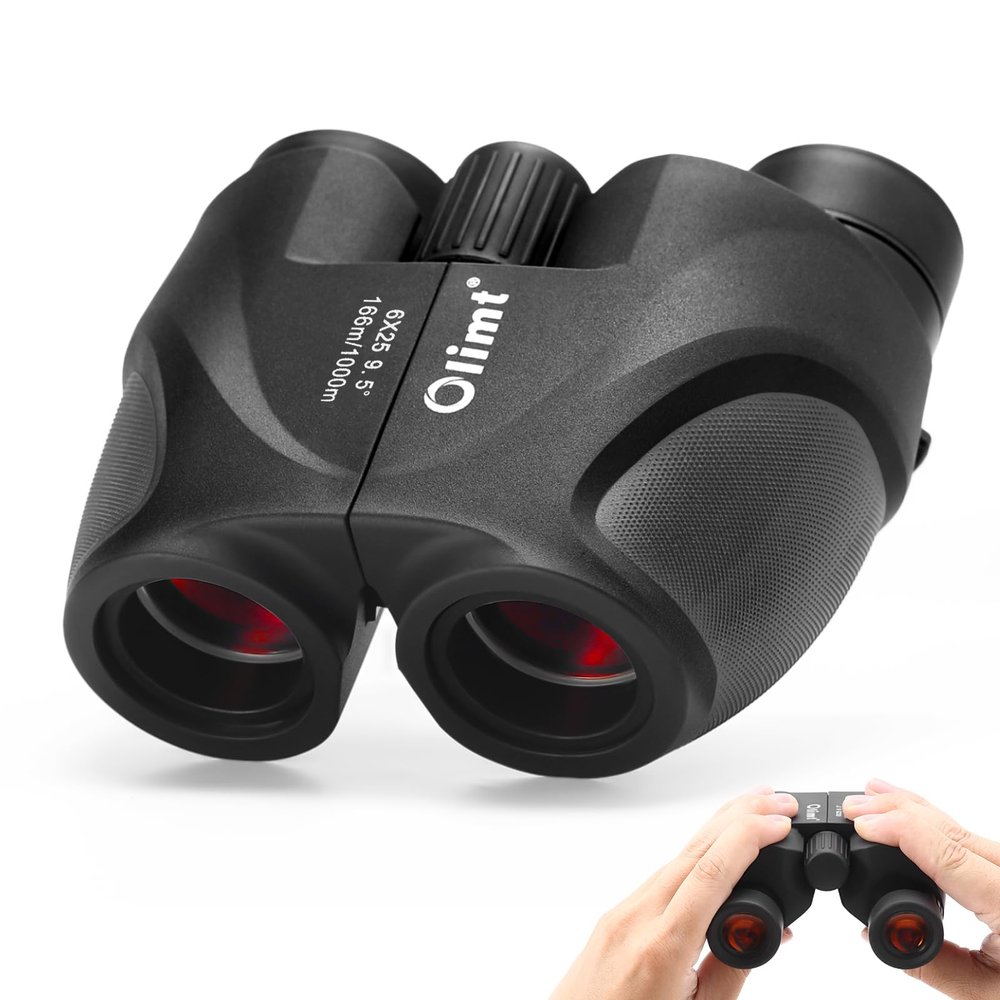 6x25 Compact Binoculars, Mini Pocket Small Portable Size 9.5 Wide Angle Field of View 21mm Large Eyepiece ED Glasses Bak-4 Prism Professional HD for Adults Travel Sports Cruise Birding Opera