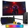 Dell Optiplex Tiny Mini Desktop PC, Core i5, 16GB RAM, 1TB SSD with 27 inch Curved Monitor, AI Enabled RGB Keyboard Mouse, RGB Soundbar and Webcam Windows 11 Pro (Renewed) view 1