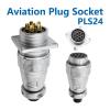 BHUPWZE PLS24 WS24 6/10/12/19 Pin Circular Metal Aviation Socket Plug Wire Female Male Connector M24 Threaded Coupling Panel(P24-12P Male Female) view 3
