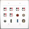 12 Ports Coax Hdmi RCA-Red-White 6 Speaker Usb3 Usb2 Wall Plate [White] view 1
