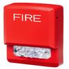 ELSTR Pack of 10 Lens Strobes, Red; FIRE Lettering; Clear Lens; LED; Wall Mounting; Indoor; 15/30/75/110/135/185 cd; 24V; Low-Profile Design; Mounting Plate Included view 2