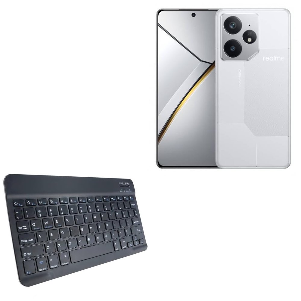 BoxWave Keyboard Compatible with Realme Neo7 - SlimKeys Bluetooth Keyboard, Portable Thin with Chiclet-Style Keys - Jet Black