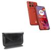 BoxWave Case Compatible with Motorola Edge 50 Neo - Elite Leather Messenger Pouch, Synthetic Leather Cover Case Envelope Design - Jet Black view 1