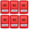 ELHSR-A Pack of 6 Horn Strobes, Red; Agent Lettering, Clear Lens; LED Technology; Indoor; Wall Mounting; 15/30/75/110/135/185 cd; 86 dBA Sound Level; 24V; Mounting Plate Included view 1