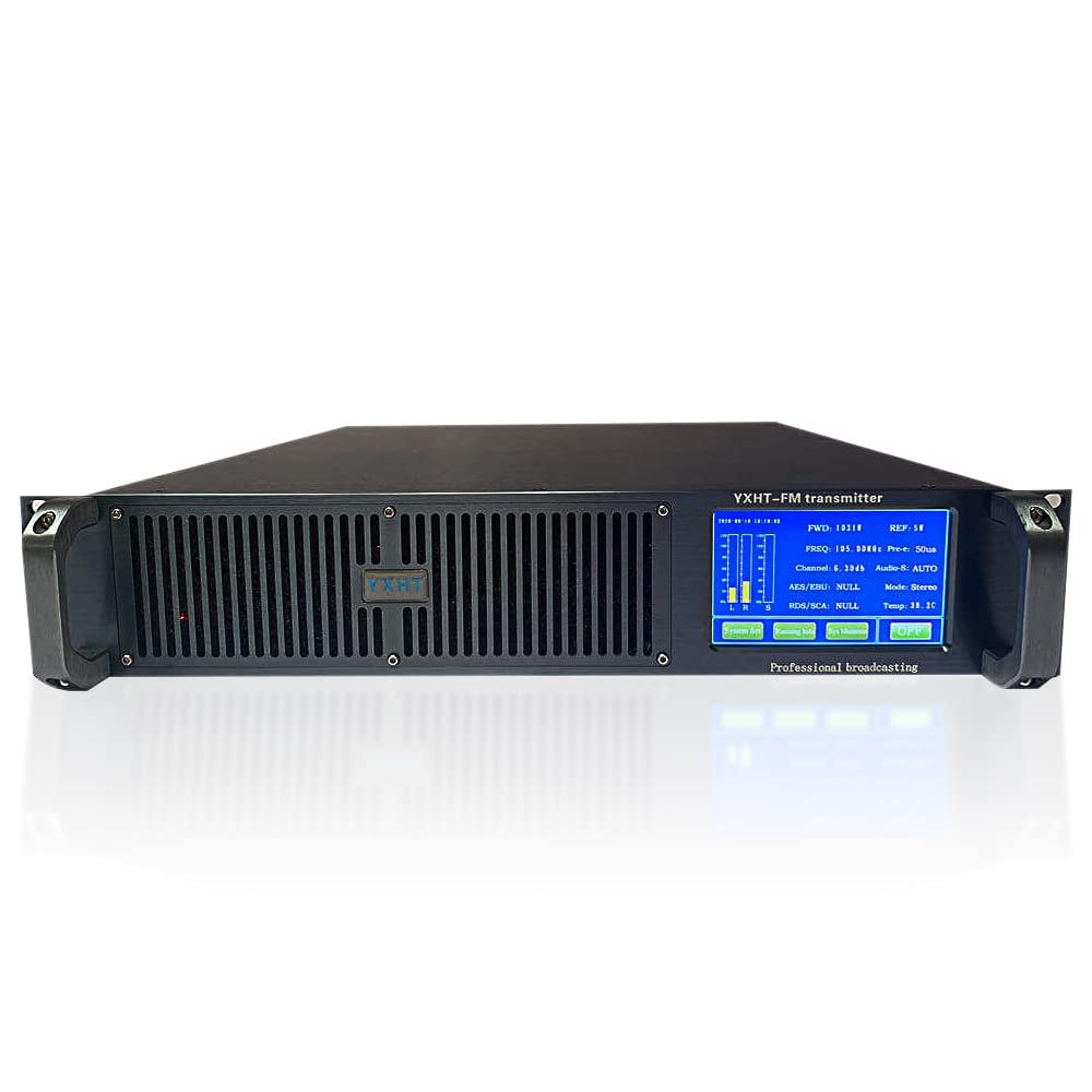 FM Broadcast Transmitter 300W, Touch Screen FM Long Range Transmitter for Radio Station Church, 300watt Radio Station Equipment for Professional Broadcasting