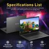ASUS Chromebook CM1402 14" FHD Anti-Glare Laptop, MediaTek Kompanio 520, 4GB LPDDR4X, 224GB Storage(64GB eMMC+160GB Docking Station Set), HD Webcam, WiFi 6, Bluetooth, Chrome OS, Gravity Gray view 3