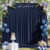 10x10ft Wrinkle Free Navy Blue Backdrop Curtains for Party Background, Silky Polyester Blue Photo Backdrop Drapes 2 Panels 5x10ft Back Drop Cloth for Wedding Birthday Photography Baby Shower Decor view 1