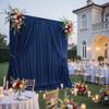 10x10ft Wrinkle Free Navy Blue Backdrop Curtains for Party Background, Silky Polyester Blue Photo Backdrop Drapes 2 Panels 5x10ft Back Drop Cloth for Wedding Birthday Photography Baby Shower Decor view 3
