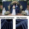 10x10ft Wrinkle Free Navy Blue Backdrop Curtains for Party Background, Silky Polyester Blue Photo Backdrop Drapes 2 Panels 5x10ft Back Drop Cloth for Wedding Birthday Photography Baby Shower Decor view 4
