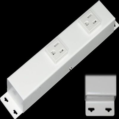 8 Hardwired Power Strip (NO Power Cord), 2 Vertical Tamper Resistant Outlets, with Ears (with mounting tabs on Both Ends), 15A (NOT a 20 Amp Unit), White
