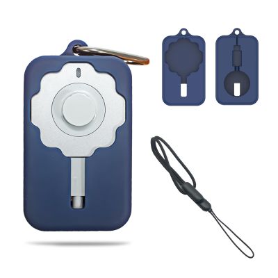 for Oura Ring 4 Charger Case Cover,NOUKAJU Smart Ring Charger Silicone Protector Cover,Cable Organizer, Case for Oura Ring Gen4 Smart Ring Charger,Not Charger(Blue)