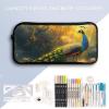 Beautiful Peacock Pencil Case Large Pencil Pouch Organizer Portable Pen Case Pen Bag Pencil Storage for Office Supplies view 3