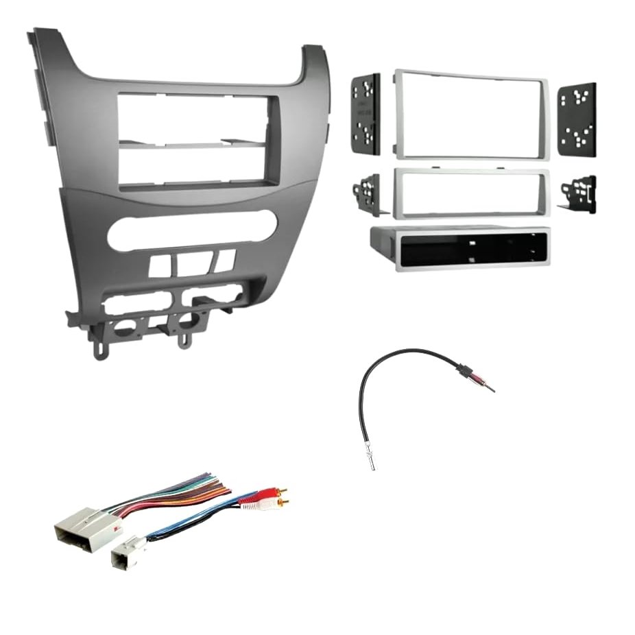Single or Double Din Car Stereo Install Dash Kit, Wire Connector Plug, and AM/FM Radio Antenna Adapter -Made for Ford: 2008 2009 2010 2011 Focus