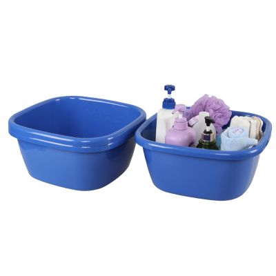 Saedy 3 Pack 16 Quart Plastic Square Wash Basin, Deep Dishpans for Washing