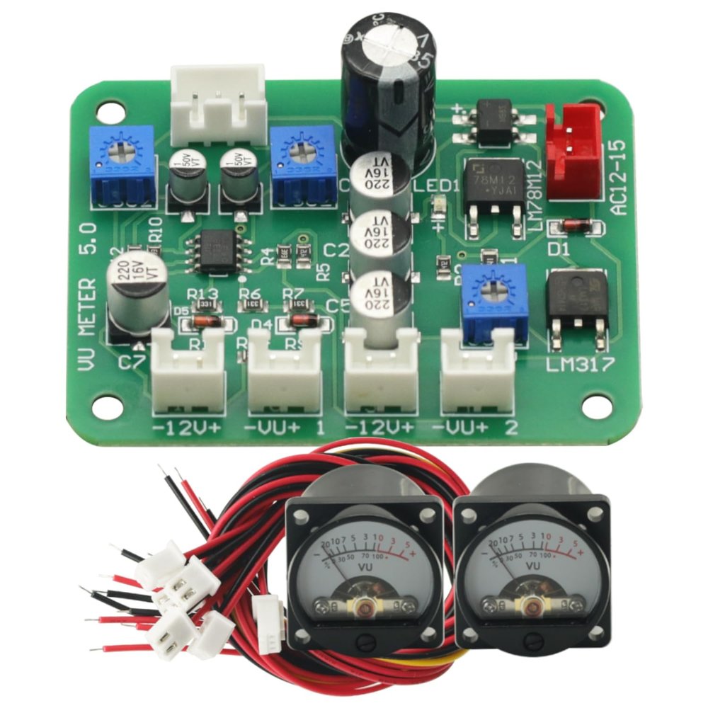 VU Meter 2PCS VU Panel Meter 500UA VU Meter Warm Back Light Recording & Audio +Cable with Driver Module,VU Meters