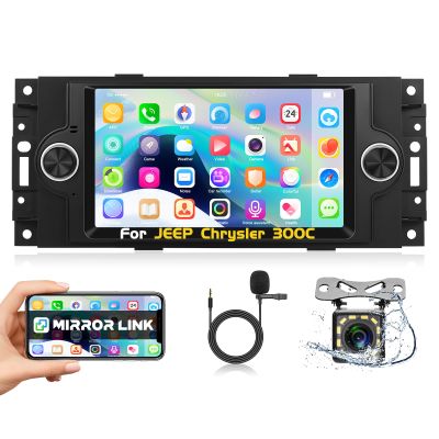 Car Stereo Radio for Dodge RAM 1500 Jeep Commander Patriot Compass 300C Jeep Grand Cherokee Chrysler 3006.2" Touch Screen Audio Receiver with GPS Navigation BT WiFi RDS/FM Radio