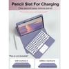NUWONAYA Keyboard Case for iPad (A16) 11th/iPad 10th Gen with Touchpad, Candy Color Round Keys Magnetic Detachable Keyboard with Multi-Touch Trackpad and Pencil HolderLight Purple view 4