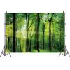 12x8ft Spring Green Forest Photo Backdrop Tropical Rainforest Natural Scenery Photography Background Camping Themed Baby Shower Safari Kids Adults Party Decoration Photo Booth Props view 1