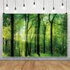 12x8ft Spring Green Forest Photo Backdrop Tropical Rainforest Natural Scenery Photography Background Camping Themed Baby Shower Safari Kids Adults Party Decoration Photo Booth Props view 2
