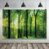 12x8ft Spring Green Forest Photo Backdrop Tropical Rainforest Natural Scenery Photography Background Camping Themed Baby Shower Safari Kids Adults Party Decoration Photo Booth Props view 4