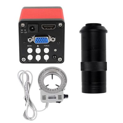 Lab Microscope Accessories Industry Video Microscope Camera Full HD 13MP 2K 1080P 60FPS HDMI Magnifier(Camera-Lens-Light)