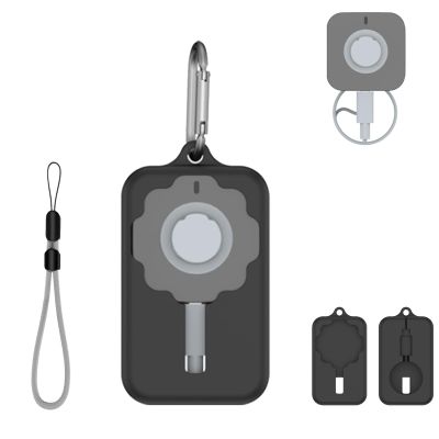 Case for Oura Ring 4 Charger,Soft Skin Silicone Case Cover with Keychain and LanyardFull Protective Case for Oura Ring 4 Charger Size 4/5/6/7/8/9/10/11/12/13/14/15-Black