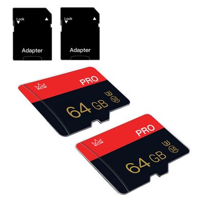 2 Pack Micro Memory Card 64GB Class 10 with Adapter High Speed Memory Card for Tablet,Camera,Drone