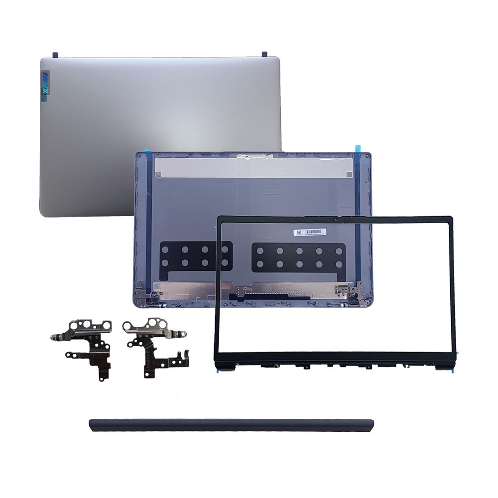 5CB1F36621 5B30S19034 5H50S29036 5CB1F36618 Replacement Laptop LCD Back Cover Top Case Rear Lid and Front Bezel Frame with Hinges Cover and Hinges for Lenovo IdeaPad 1 15ADA7 1 15AMN7 Silver
