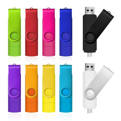 Personalized Multifunctional OTG USB Flash Drives, Bulk Customizable USB 2.0 Memory Stick Thumb Drives with Company Logo or Text, Custom 2-in-1 U Disk for Type-C Devices and PC (16G,200PCS)