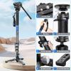 LEOFOTO Carbon Fiber Camer Monopod Kit, 63" Professional Video Monopod with Fluid Head and Folding Support Base for Video Cameras Camcorders view 2
