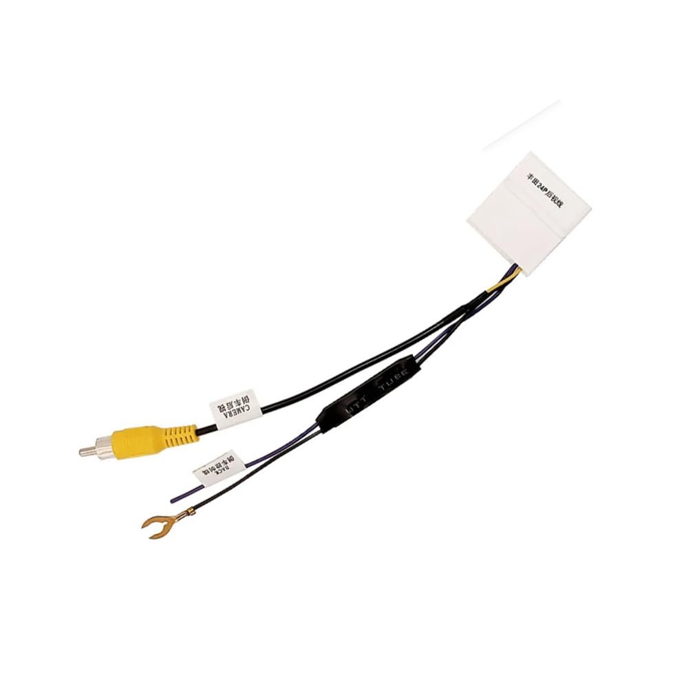 24PIN for Toyota RAV4 Corolla Highlander Camry Car Radio Stereo OEM Reverse Parking Rearview Back UP Camera Video Input RCA Adapter Converter Male Plug