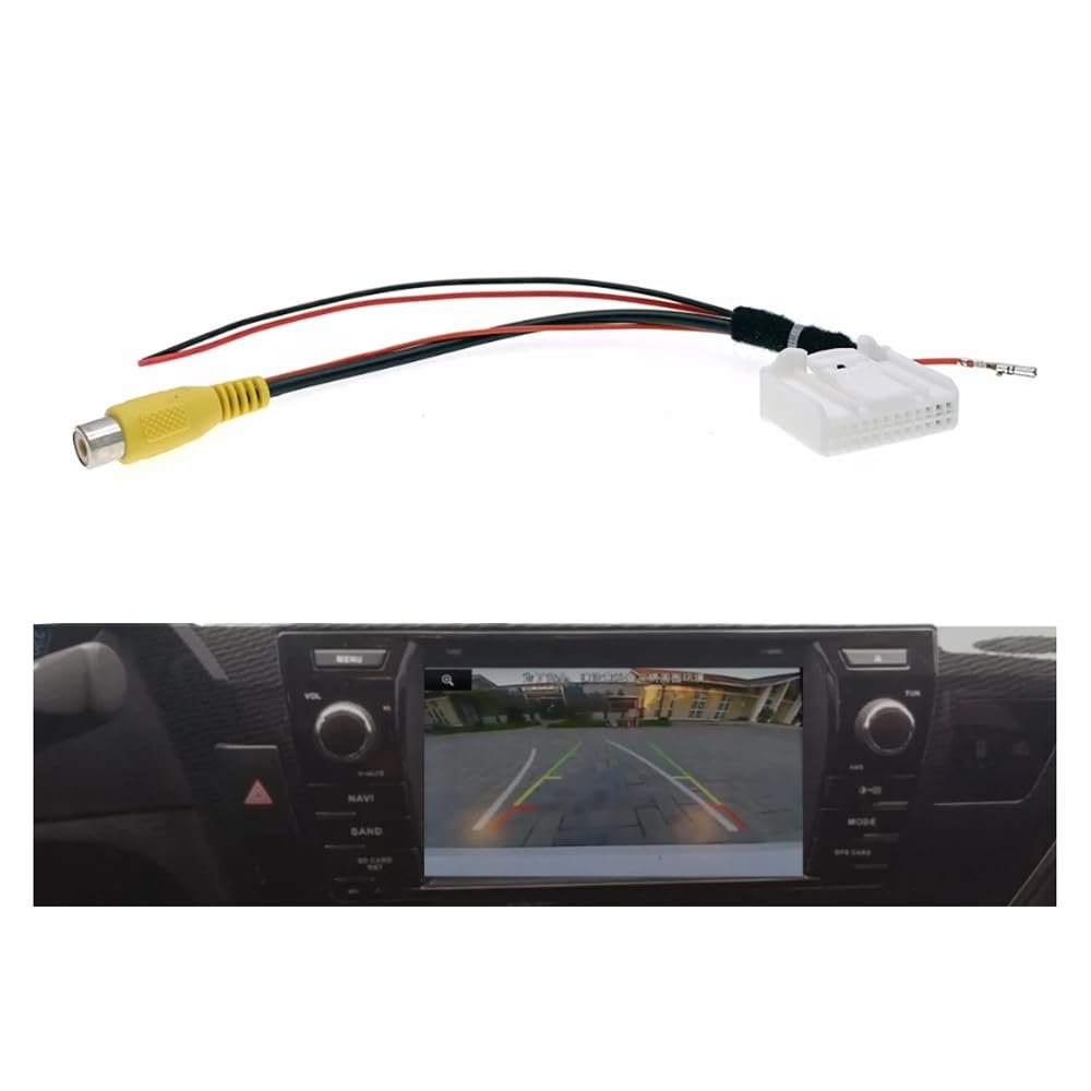 24PIN for Toyota RAV4 Corolla Highlander Camry Car Radio Stereo OEM Reverse Parking Rearview Back UP Camera Video Input RCA Adapter Converter Female Plug