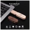 Personalized Wood Rotatable USB Flash Drives, Bulk Customizable USB 2.0 Thumb Drives U Disk, Free Custom Logo Memory Stick Wooden Pen Drive Wedding Gift (16G,100PCS) view 2