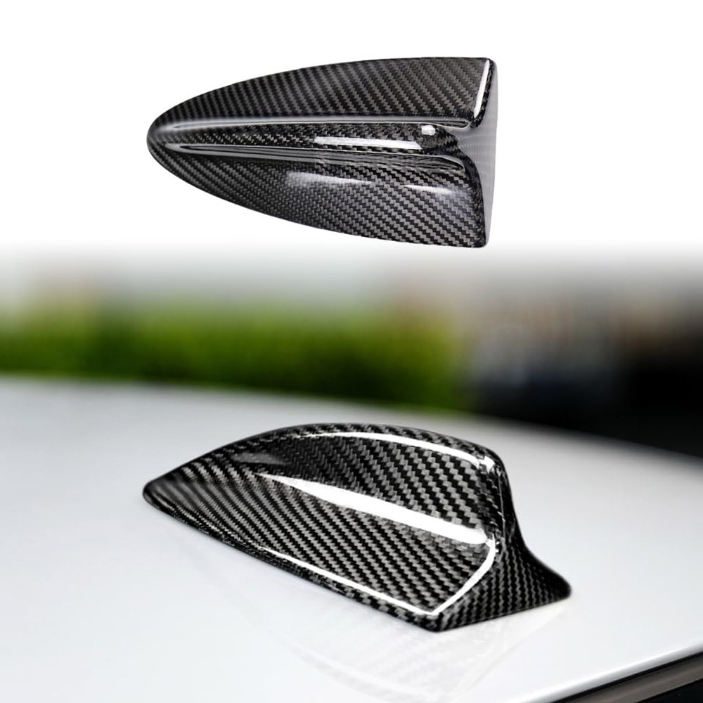 UOADA Hard Carbon Fiber Car Shark Fin Antenna Cover Compatible with BMW E46/E90/E90 M3/E92/E92 M3/E60 E61 Exterior Accessories Black.