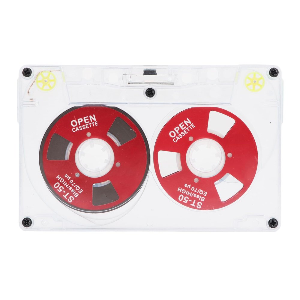 Blank Audio Cassette Tapes for Recording: 46 Minute Low Noise High Output Clear Blank Cassette Tapes, Empty Recordable Audio Cassette Tapes, for Music Recording, Lectures Seminars (Red)