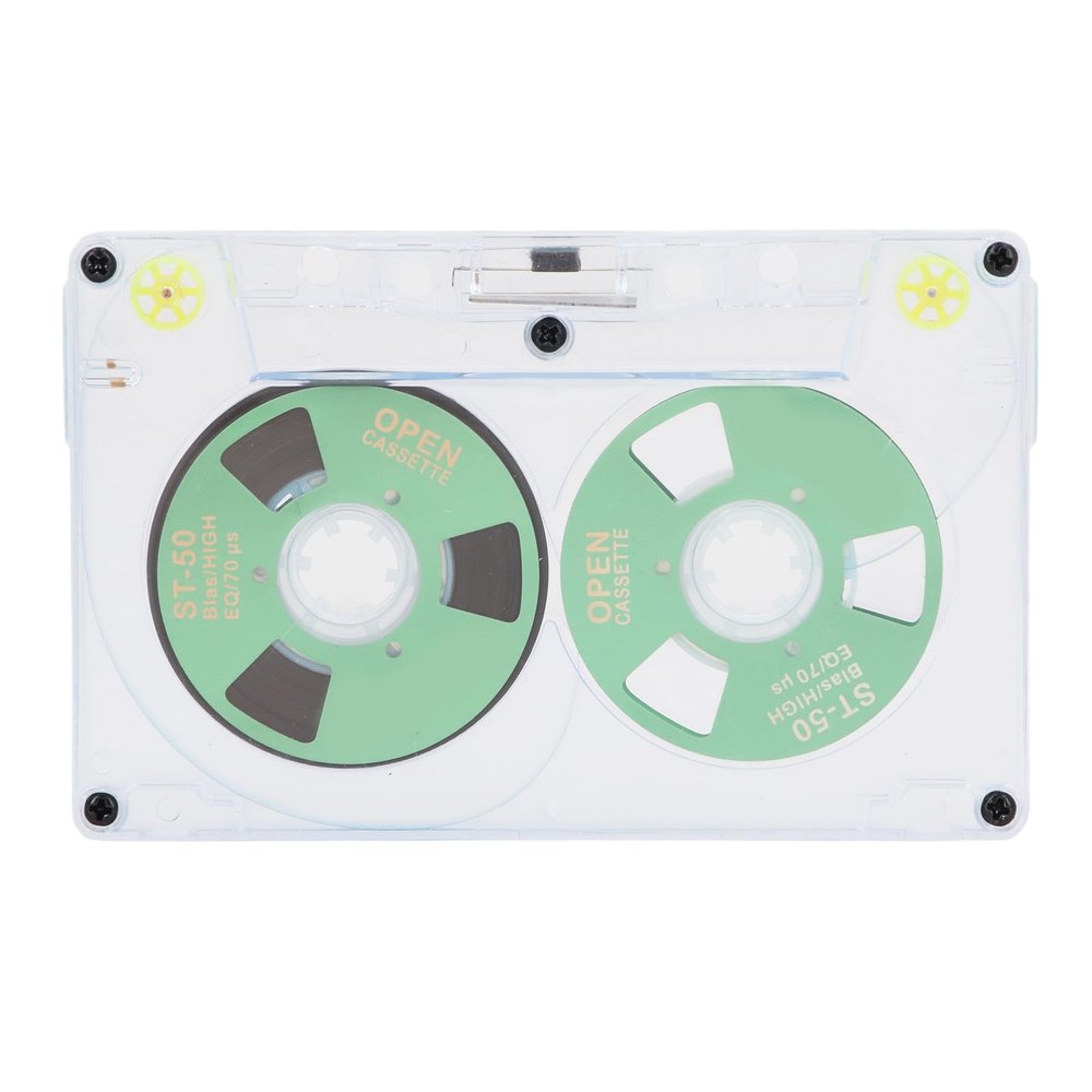Blank Audio Cassette Tapes for Recording: 46 Minute Low Noise High Output Clear Blank Cassette Tapes, Empty Recordable Audio Cassette Tapes, for Music Recording, Lectures Seminars (Green)