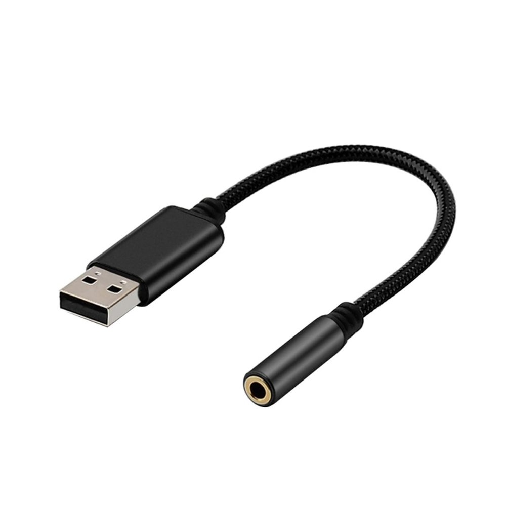 0.2m/1m 2In1 USB to 3.5mm Cable USB Computer AUX Headphone Adapter Cable Converter Compatible with The App-le Be-ATS Earphones(B-BL)