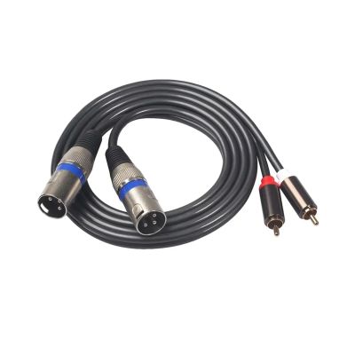 ACGTUY 2RCA Male to 2 XLR Male Cable Cord Aluminum Alloy Shell Zinc Alloy Head Compatible with The Amplifier Mixer Home Theater System(Male to Male)