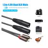 ACGTUY 2RCA Male to 2 XLR Male Cable Cord Aluminum Alloy Shell Zinc Alloy Head Compatible with The Amplifier Mixer Home Theater System(Male to Male) view 4