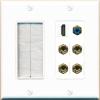 RiteAV 2 Speaker 4 Banana Binding Post HDMI RCA Wall Plate - Brush [White] view 1