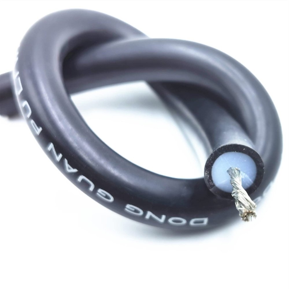 AYAUPGVQVC Soft Silicone High Voltage Wire 13awg 100KVDC Outer Diameter 11mm 150KVDC Outer Diameter 13mm High Temperature 200 Wire and Cable(Black,1M_150KV-13AWG)