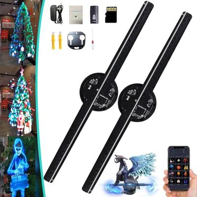 Advertise 16.5 Inch 3D Hologram,led Fan Projector,3D Hologram Fan with Remote WiFi for Shop,bar(2 Set)