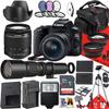 Canon EOS 250D / Rebel SL3 DSLR Camera with EF-S 18-55mm f/3.5-5.6 III DC and 500mm f/8.0 Preset Telephoto Lens + 64 GB Memory + Filters + Tripod + More (36pc Bundle) (Renewed) view 1