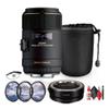 Sigma 105mm f/2.8 EX DG OS HSM Macro Lens for Canon Bundle (258101) with Cleaning Kit, Cap Keeper, 3 Piece Filter Kit, Lens Pouch, Canon Mount Adapter EF-EOS R view 1