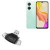 BoxWave Smart Gadget Compatible with vivo Y03t - AllReader SD Card Reader, microSD Card Reader SD Compact USB - Jet Black view 1
